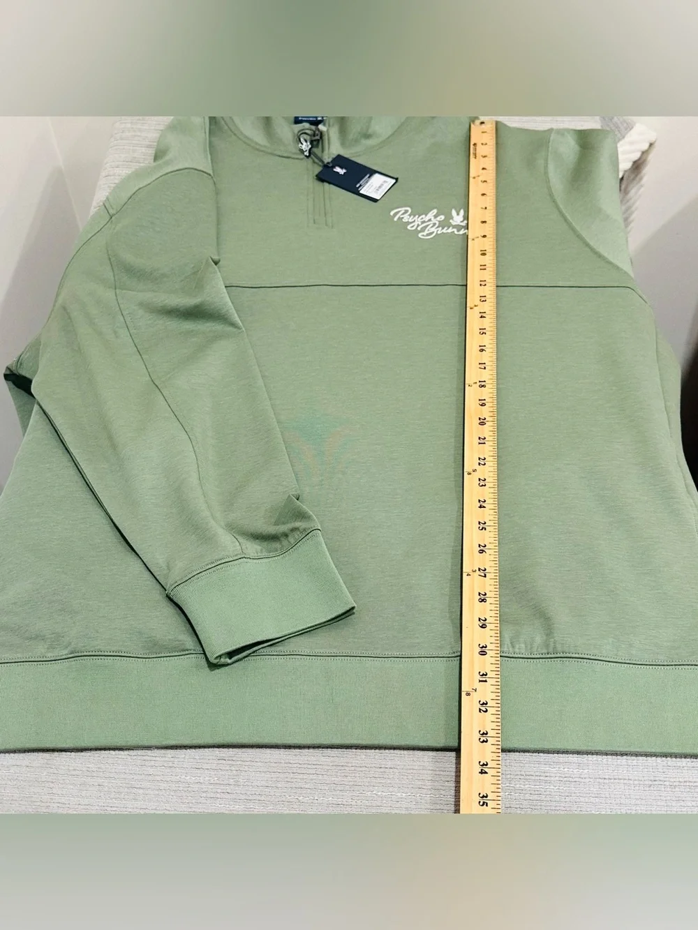 Psycho Bunny ‘Embroidered’ Desert 1/4 Zip Mock Sea Spray Sweatshirt Men’s 3XL